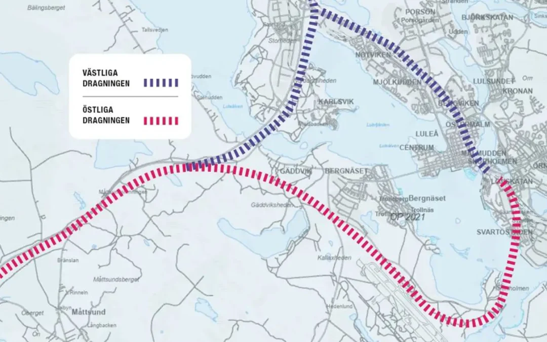 Region och kommuner förordar östlig infart till Luleå