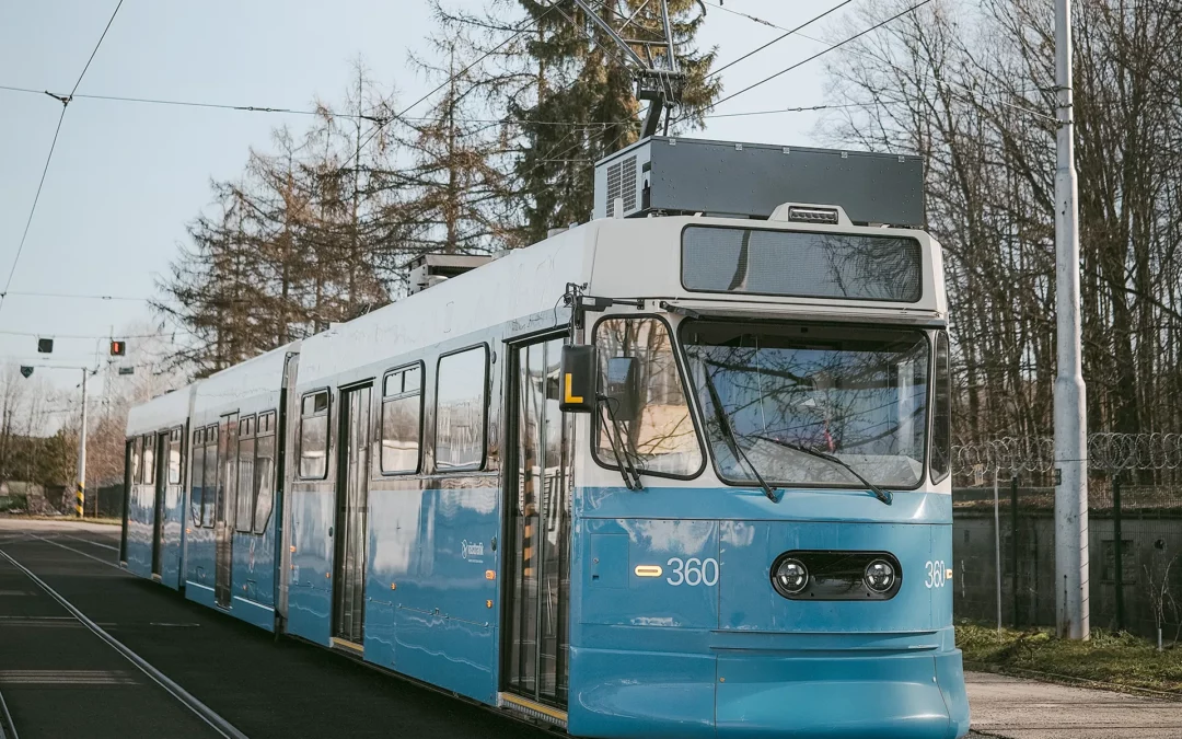 Första helrenoverade spårvagnen i Göteborg