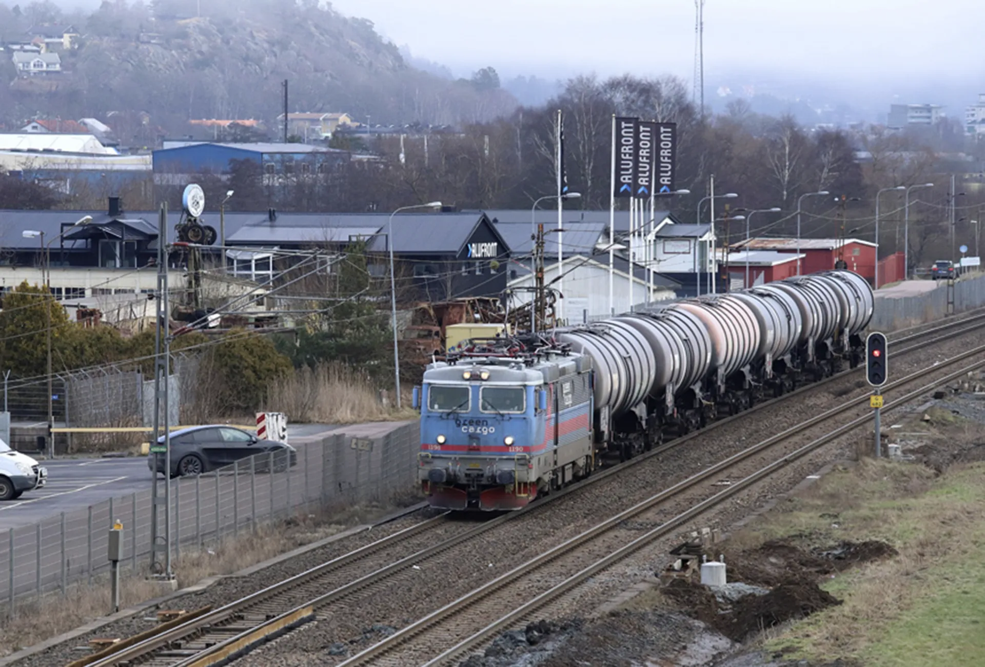 2025-02 -01 Sävedalen Green Cargo Rc4 1190 tåg till Göteborg s