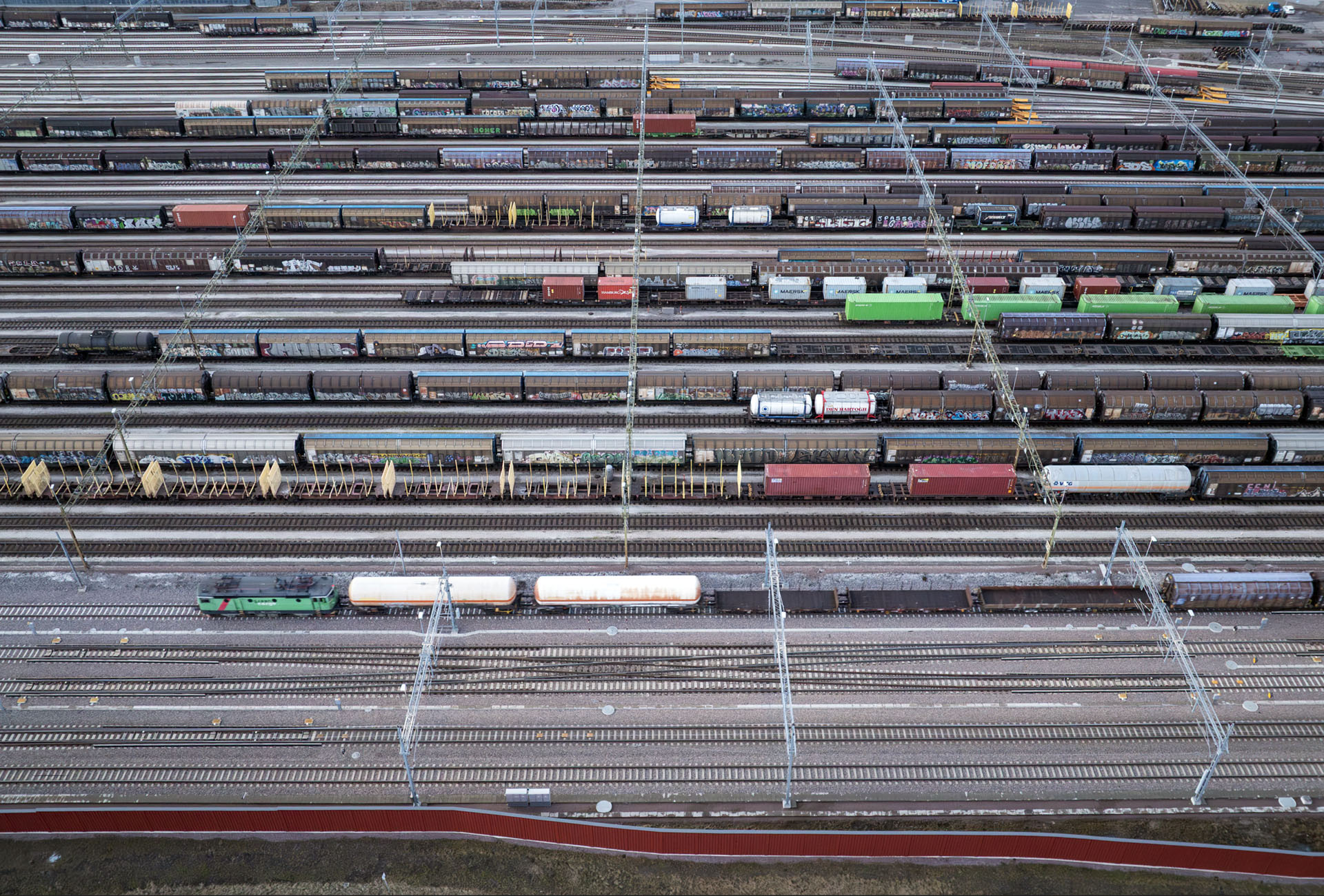 Foto: Kasper Dudzik. Hallsberg 2022 02 16. Hallsberg rangerbangård.