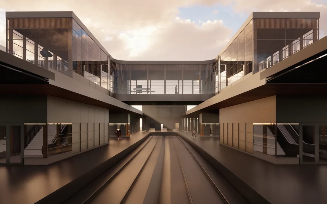 Ny gångbro över spåren på Uppsala C