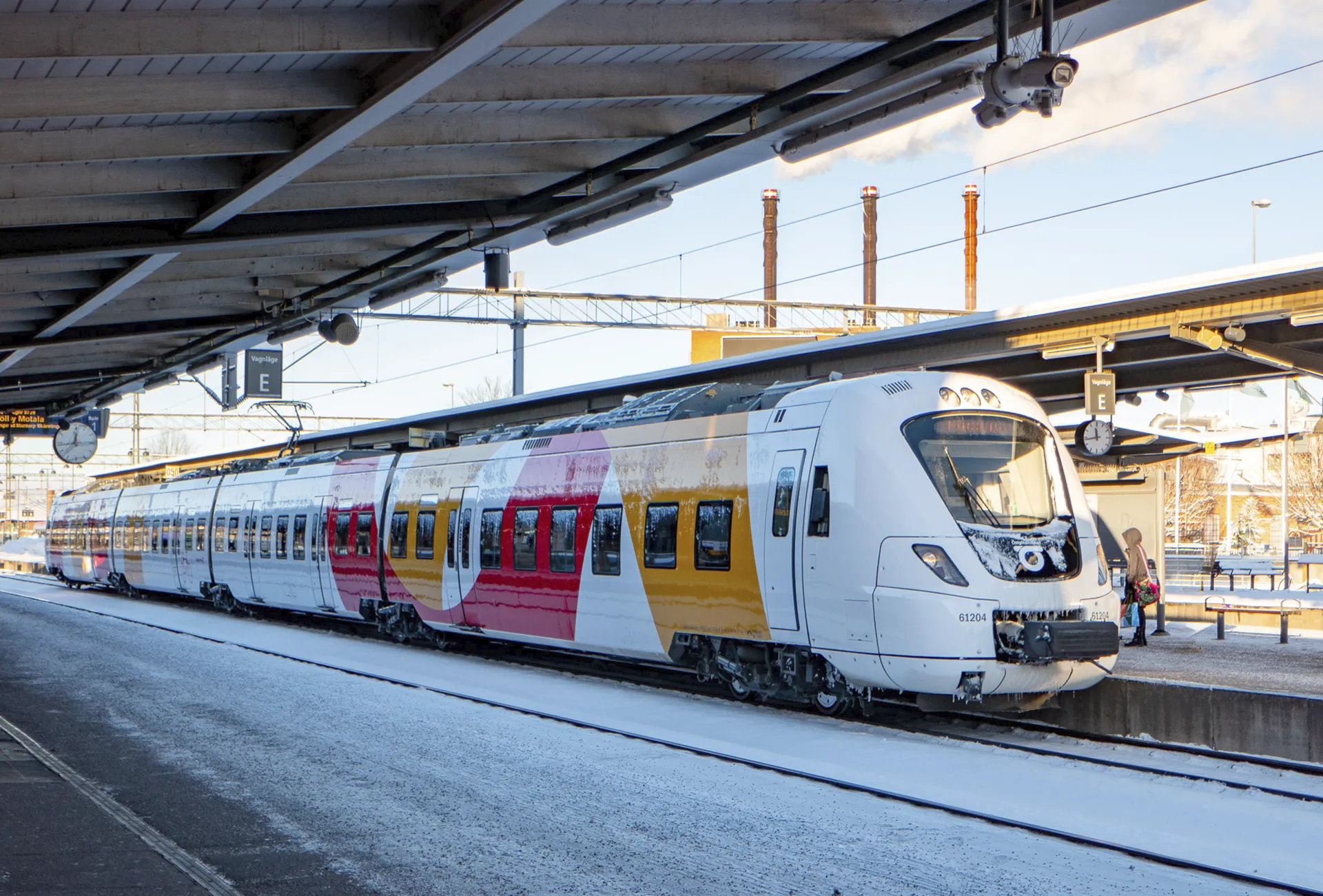 Ett av VR Snabbtågs snabbtåg på väg från Stockholm till Göteborg passerar Alingsås 8 januari 2026.