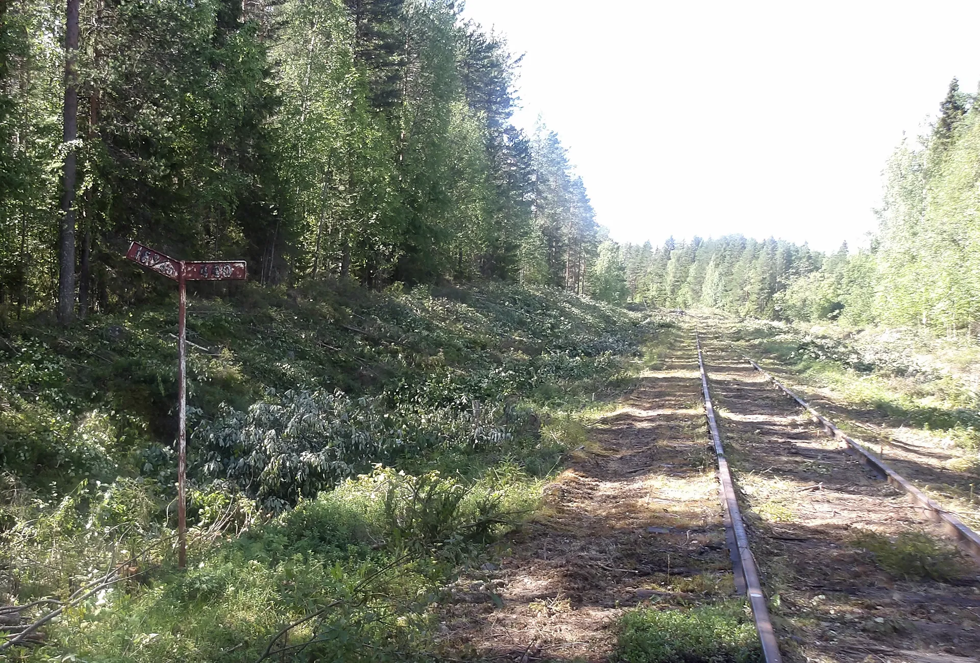 Röjd del av järnvägen mellan Morjärv - Karungi - Haparanda. Foto: Trafikverket